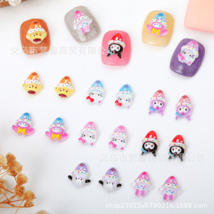 New Manicure Accessories Sanrio Series Mini Resin Kulomi Yugui Dog Merlot Wear Armor Accessories
