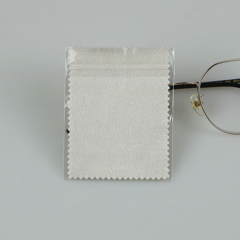 Gray suede glasses cloth individually packaged