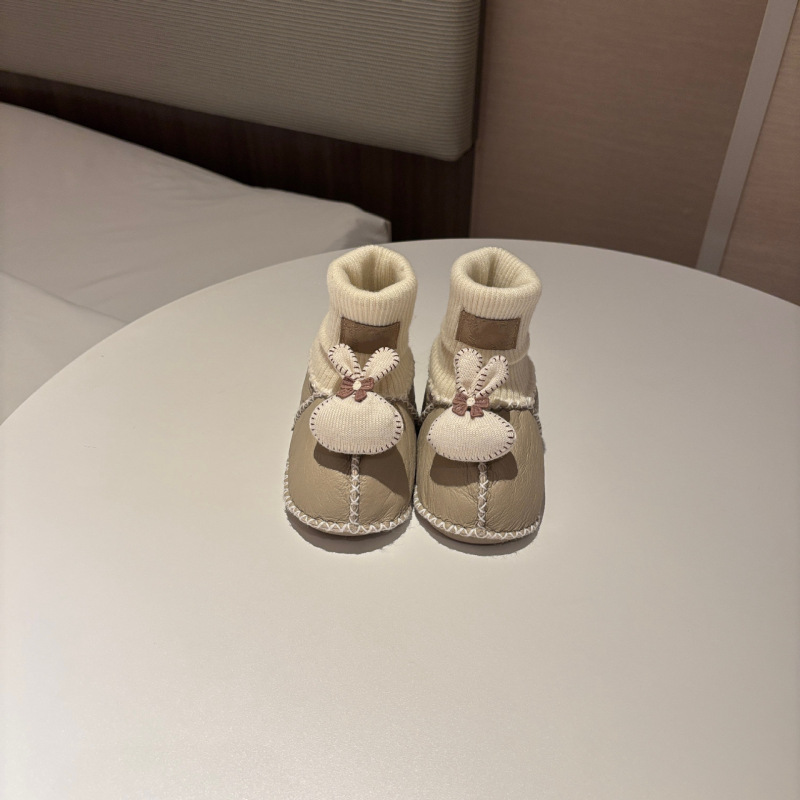 桑坡婴儿棉鞋羊皮毛一体步前鞋袜ins卡通男女宝宝软底毛毛鞋秋冬|undefined