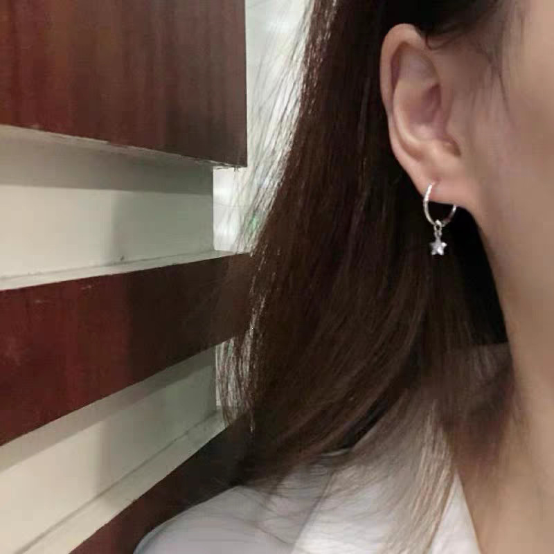 925 pendientes de colgante de estrellas de plata esterlina para mujeres sencillas pendientes de temperamento de lujo ligero nicho de alta calidad exquisitos pendientes