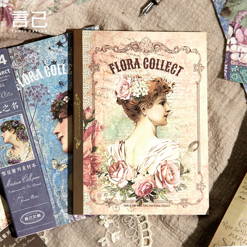 Двойной карточник серии Flowers набор материалов дневник студенческий креативный ретро студент материал заметки тетрадь