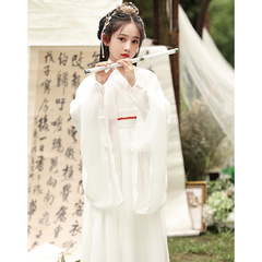 White girl's Mid-Autumn Festival Hanfu with fairy-like ancient Chinese style, children's autumn version, large children's Tang-style Hanfu with wide sleeves, princess dress.