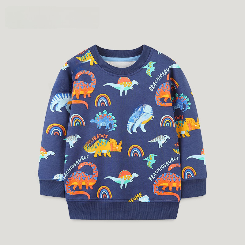 New Autumn Children's Sweatshirt European and American Style Boys' Sweatshirt with Knitted Print Long Sleeve Cartoon Cute Top 