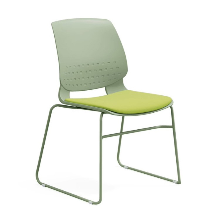 Silla de entrenamiento Silla de recepción apilable en forma de arco pie Silla de comedor respaldo ergonómico silla de oficina entrenamiento Silla de aula image 5