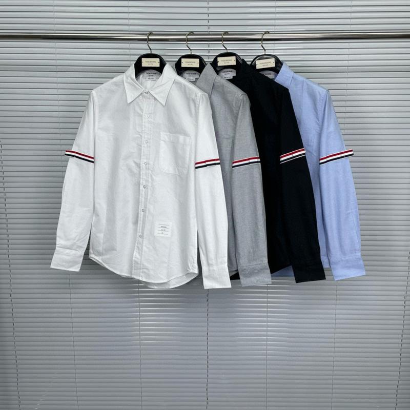 Factory Direct Sales Tb Spring and Autum Classic Double Sleeve Oxford Long-Sleeved Shirts for Men and Women, Casual and Fashionable