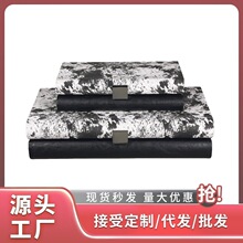 欧式轻奢高端仿马毛皮革首饰收纳盒置物盒装饰摆件卧室家居装饰品