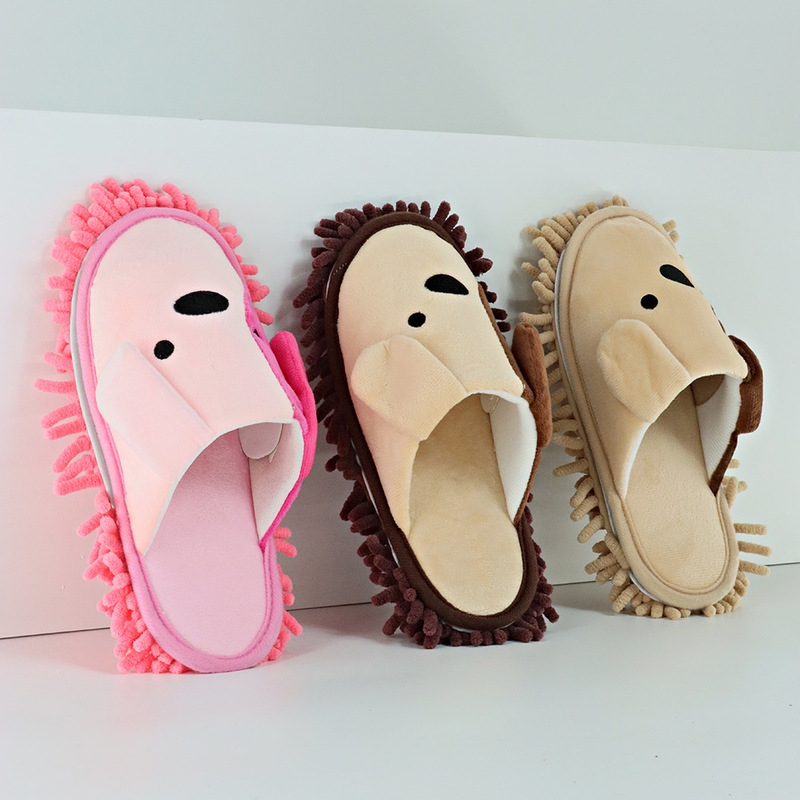 Factory wholesale floor slippers kitchen household floor slippers removable and washable lazy cute winter cotton shoes indoor mute