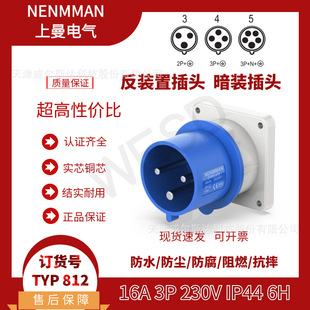 Special Offer: Upper Man Reverse Device Plug Typ: 812 Industrial Concealed Plug 16A 3-Core Ip44 Special Ticket
