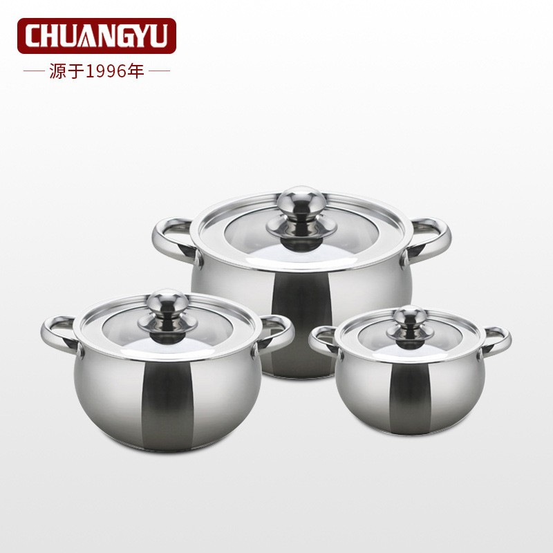 弧形鍋6件套裝不鏽鋼鍋具湯鍋廚具cooking pot cookware set