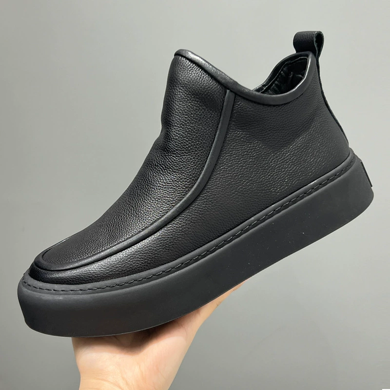 Кожа плюс бархат теплая кожаная обувь высокого уровня мужские ботинки Martin сапоги новые сапоги для мужчин повседневные ботинки