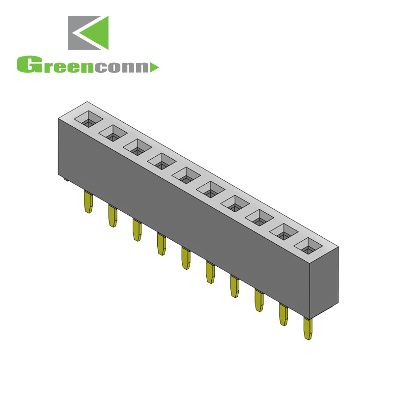 Greenconn连接器排母 间距2.00毫米单排排母连接器直针型态