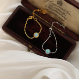 Натуральная синяя двухцветная цепь с молнией, регулируемое кольцо, золото и серебро, легкий роскошный стиль