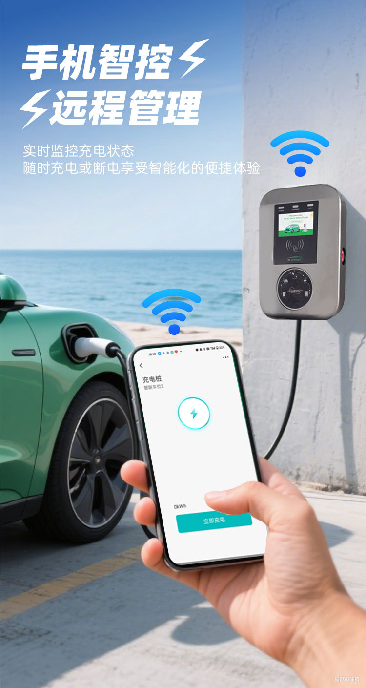 Directly Supplied from the Manufacturer, 7Kw New Energy Charging Station for Home Use, Compact and High-Power Wall-Mounted Electric Vehicle Charging Station