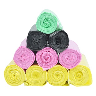 Factory Direct Supply Color Garbage Bag Kitchen Thickened Point Break Garbage Bag Office Continuous Roll Flat Mouth Garbage Bag