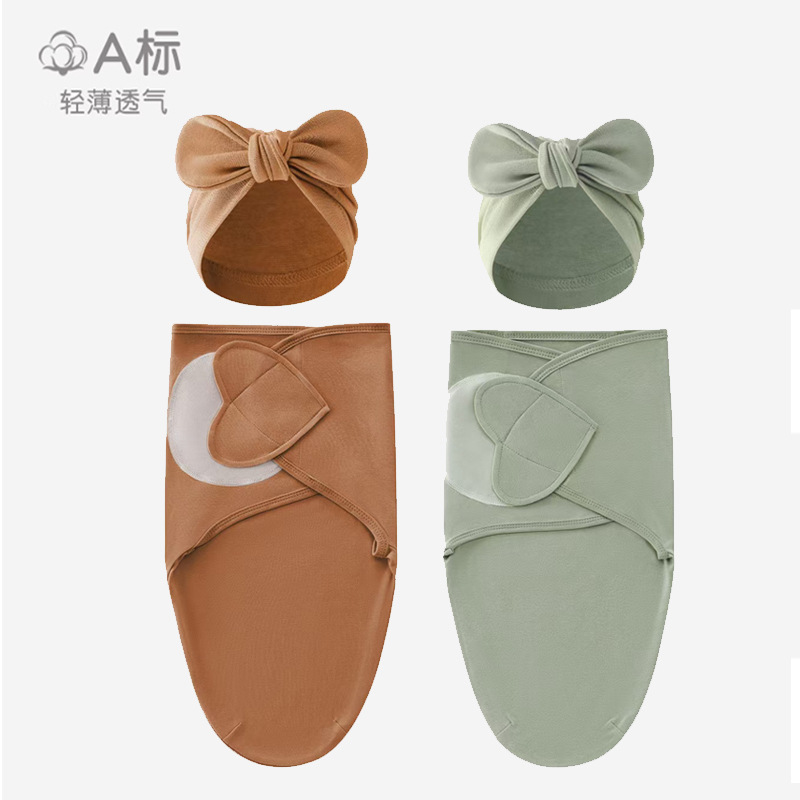 Cross-Border Newborn Swaddling Delivery Room Swaddling Baby Spring Silk Sleeping Bag Casual Love Quilt Indian Hat Quilt