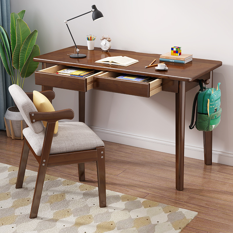 Escritorio de madera maciza nórdica Escritorio de estudio para adultos oficina en casa simple apartamento pequeño escritorio de la computadora y silla
