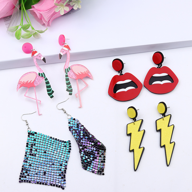 Simple Style Lightning Arylic Stoving Varnish Womenu0027S Earrings 1 Pair