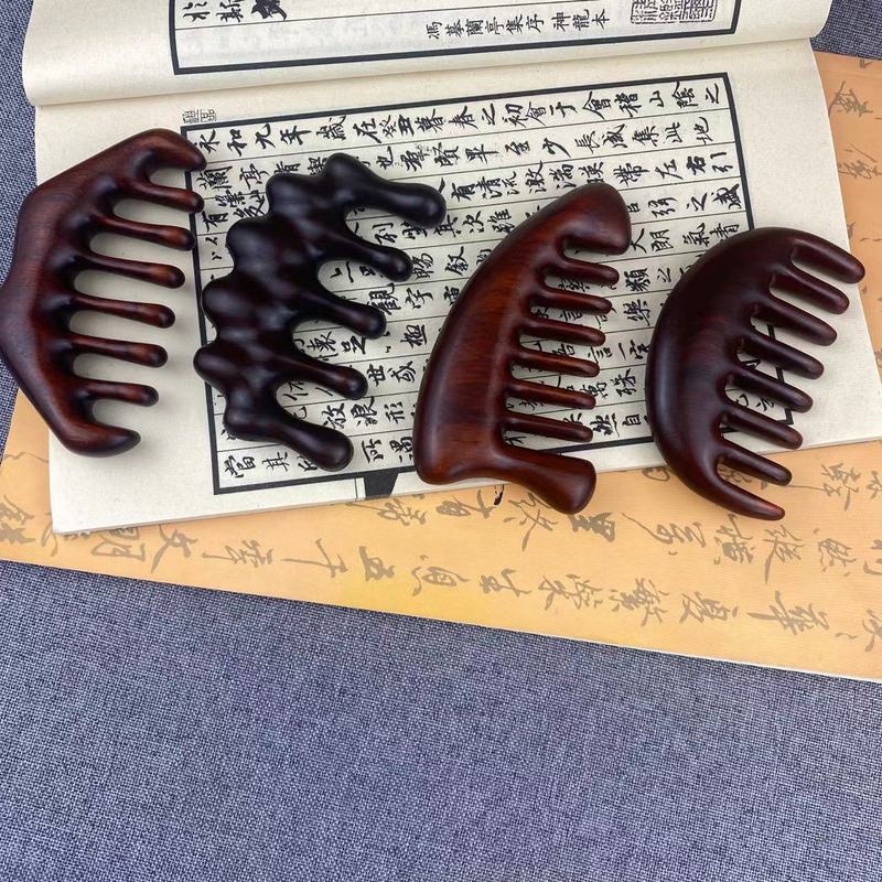 【一件代发】正宗紫檀木多齿五指按摩梳经络梳头部疗颈部刮痧宽齿|undefined