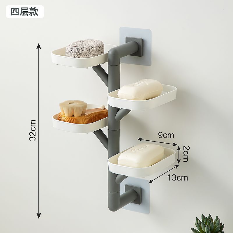 Caja de jabón colgada en la pared para inodoro giratorio drenaje de agua sin perforación de perforación de jabon multicapa colgada en la pared