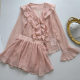 Sena French Romantic Ruffled suit 2025 New Design Sense Tight Waist Shirt Top Shorts Two-Piece Set for Women