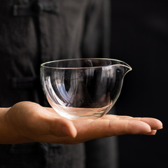 日本式ガラスの公道の杯のシンプルなアイデアの透明な公杯のお茶の海の単一の工夫のお茶の茶道は茶器の円形を分けます。