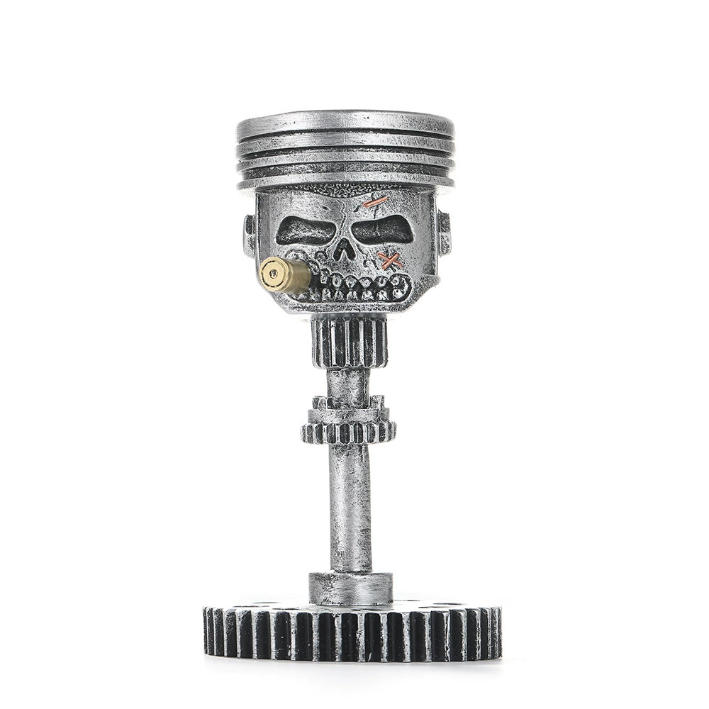 Cross-border горячие продажи PistonskullfaceSculpture Pistons Skeleton Face Sculpture Resin Gear Small ornament