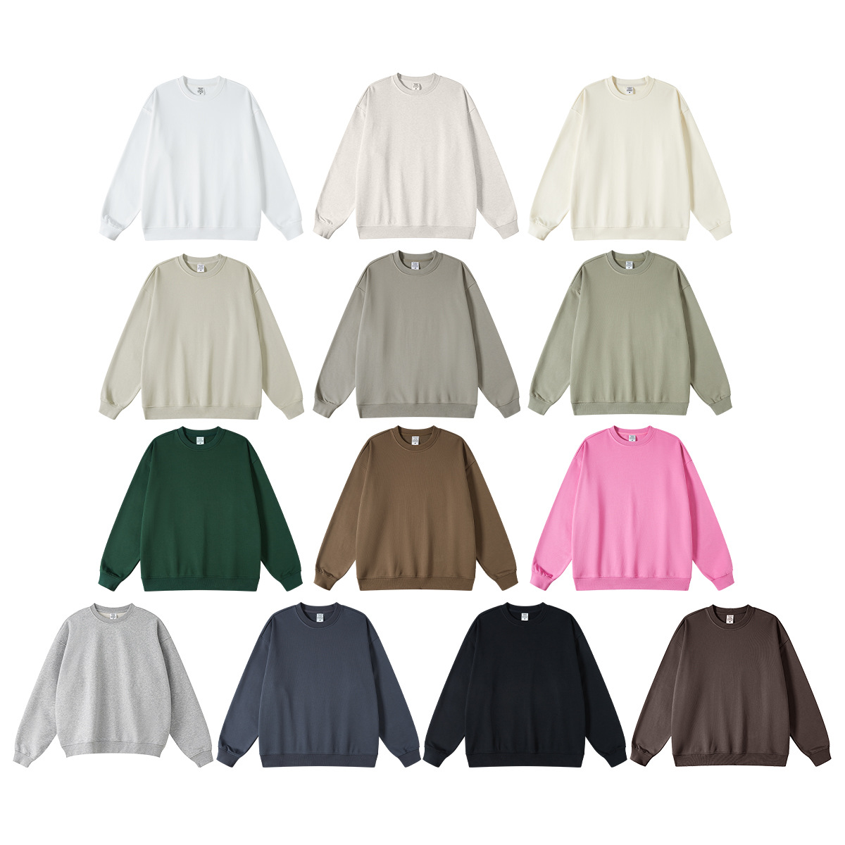 BM personalizado | 2025 otoño marca de moda americana oversize suéter suelto de cuello redondo suelto de color limpio