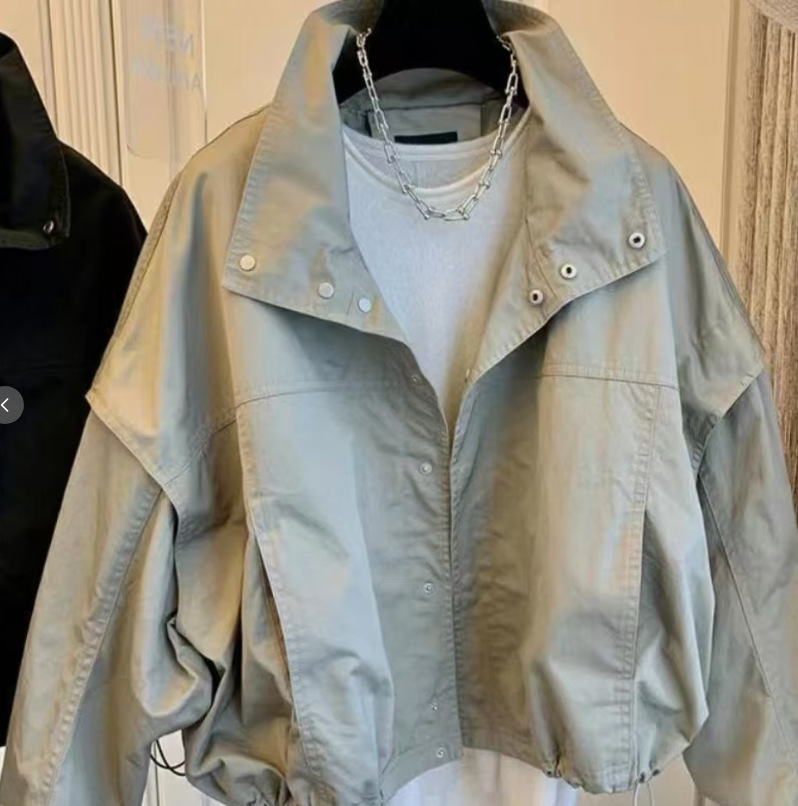 2026 Spring And Autumn New Korean Style Loose Versatile Stand Collar...