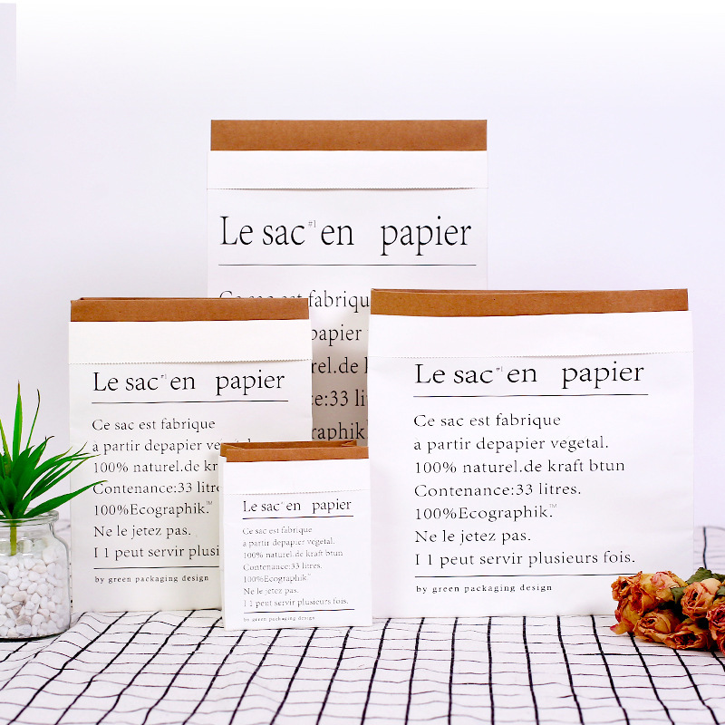 Spot Ins Popular Fresh Paper Bag Cowhide Storage Mini Paper Bag Double Layer Thickeneded Scandinavian Style Dried Flower Paper Bag
