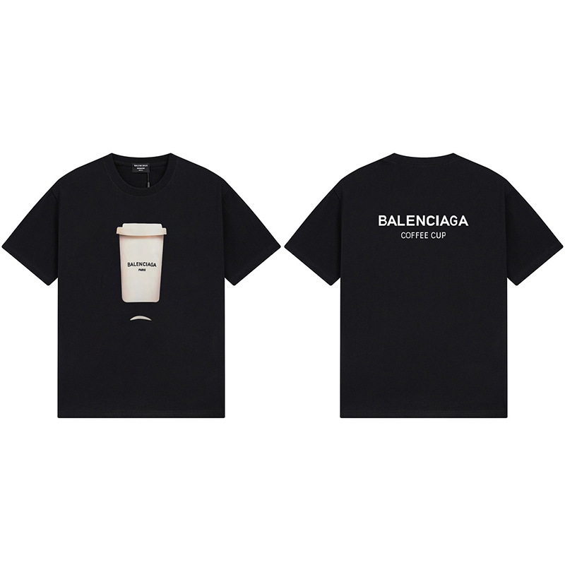 パリハイバージョンBファミリーTシャツ25s春夏新作ヘビーコットンラウンドネック半袖Tカジュアル万能男女同型|undefined