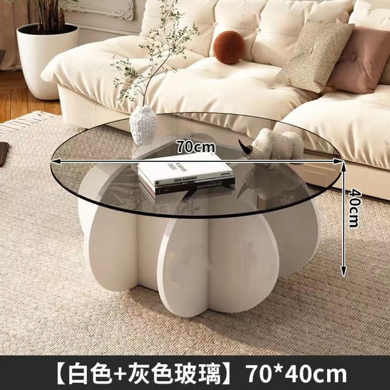 极简玻璃茶几轻奢现代茶几客厅家用小户型圆形网红ins 阳台小桌子|undefined