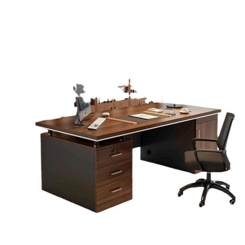 Escritorio de oficina jefe mesa Luz de lujo de alto grado Mesa Grande mesa de personal de oficina mesa y silla combinación simple Escritorio de oficina moderno