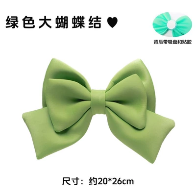 Motosiklet dəbilqələri, Decorative Bow, Cute Velcro - avocado-green-27cm-bow