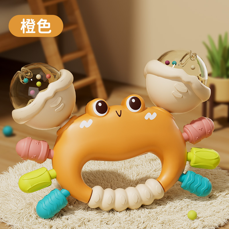 新生児のおもちゃの鈴の歯のゴムの手のカニの赤ちゃんのおもちゃの砂のハンマーは0から6ヶ月の赤ちゃんのおもちゃのカニをかじります。|undefined