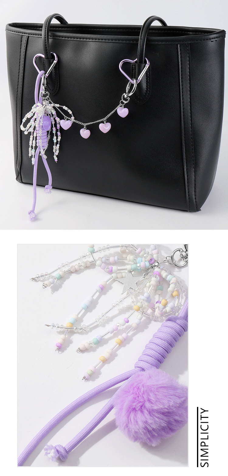 Sweet Resin Rope Zinc Alloy Star Heart Shape Knot Women's Bag Pendant Keychain display picture 1