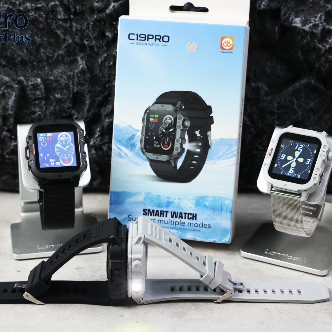 Cross-Border C19Pro Smart Watch E-Commerce New Product Bluetooth Call Heart Rate Blood Pressure Monitoring Men's Sports Watch