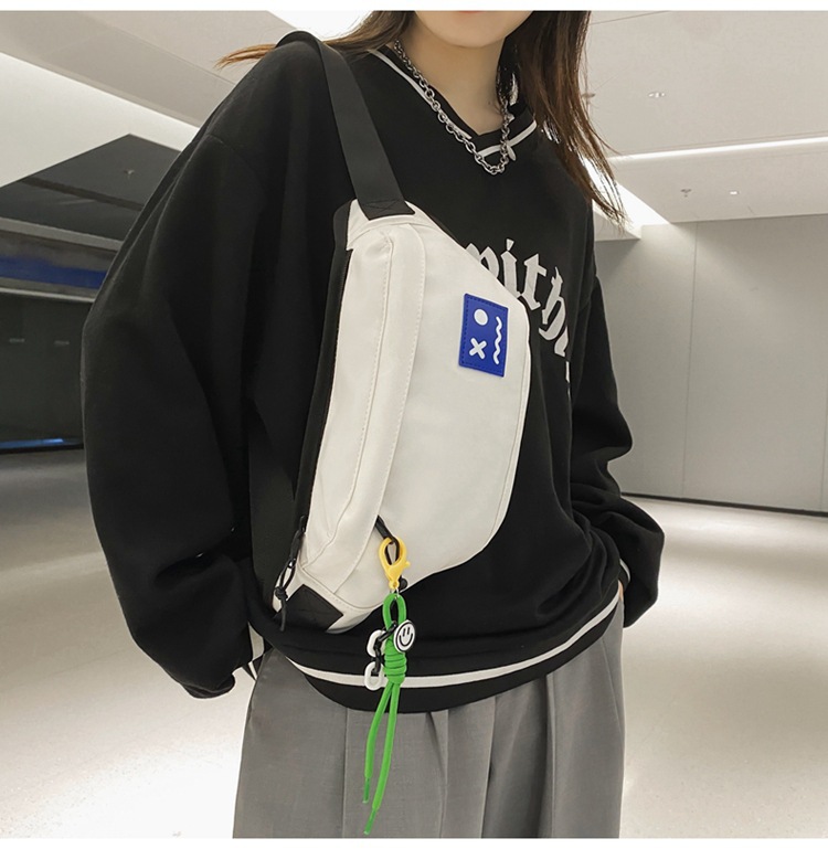 256g Weight Polyester Lining Material Men's Solid Color Nylon Zipper Fanny Pack