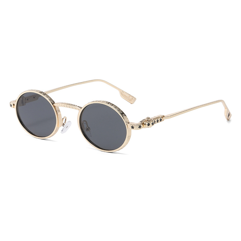 Women's Trendy Round Sunglasses Fashion Retro Small Frame Punk Street Style Glasses_voghion.com