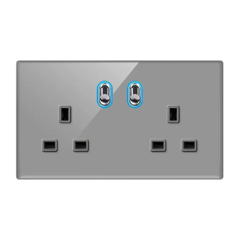 LUFI 146 стеклянная панель выключателя USB 13A квадратный угол USB три отверстия скрытый электрический跨境 специальное предложение с пятью отверстиями