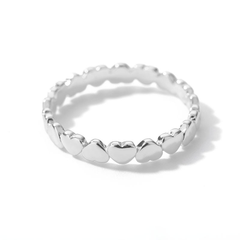 Waterproof Non Tarnish Craft PVD Coated Real Gold Plated Heart Stainless Steel Simple Style Waterproof Non Tarnish Rings