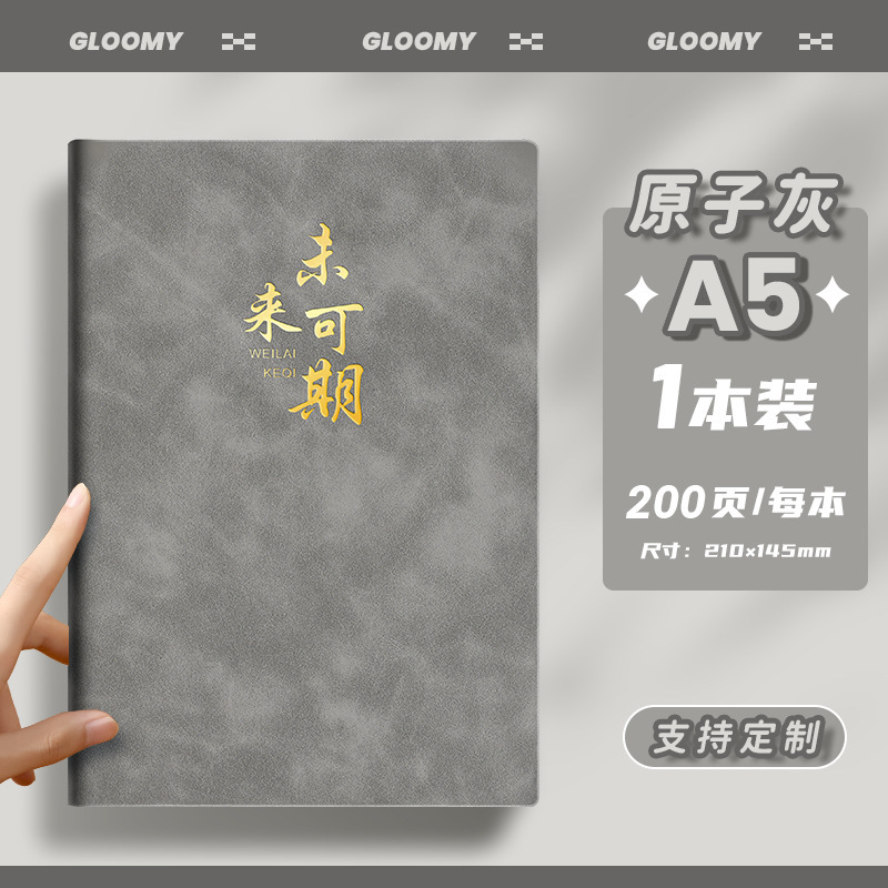 Cuaderno de portátil a5 puede imprimir logotipo DZ engrosado hebilla de escritorio de negocios grabación simple y exquisita superficie de cuero