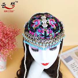 6061复古绣花发箍手工女宽边刺绣遮白发百搭发卡珠子流苏藏饰发饰