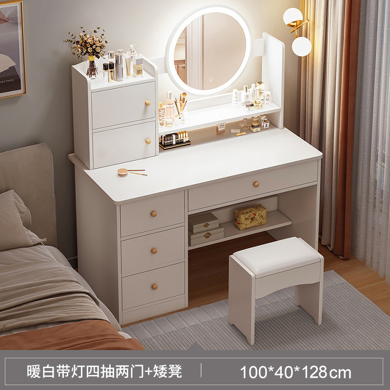 Tocador Dormitorio Armario de maquillaje simple moderno Dormitorio principal Espejo de maquillaje Tocador Apartamento pequeño Mesa de maquillaje pequeña de celebridades de Internet