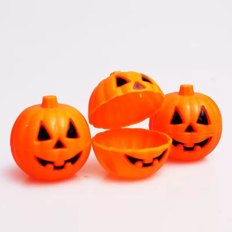 Halloween pumpkin shell candy bag, open pumpkin shell party toy, prank gift, candy skull pumpkin bucket