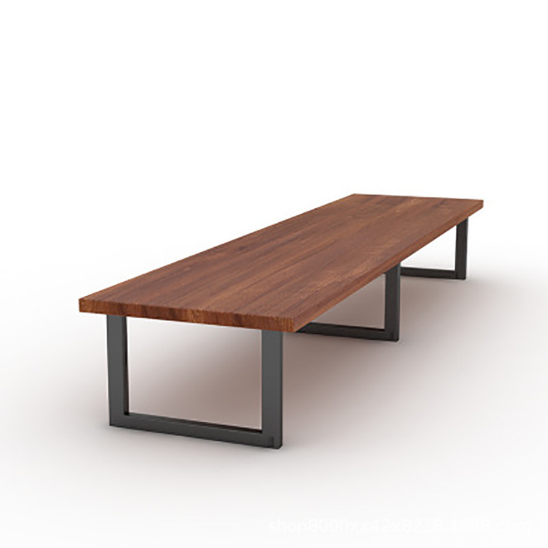Mesa de conferencias de madera maciza simple Mesa de computadora de personal Mesa de negociación de negocios Mesa larga Mesa de madera maciza de hierro forjado Mesa de oficina