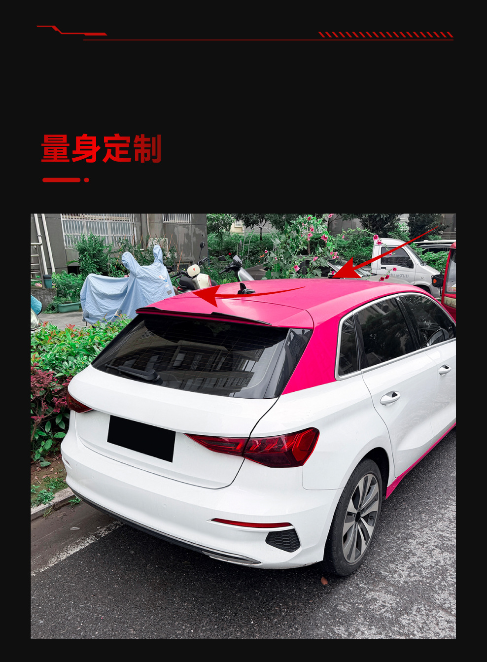 Applicable to 2021+ Audi A3 8Y Hatchback Standard Version Se Fixed Wing, Small Rear Wing, Roof Wing, Spoiler, Cross-Border Modification