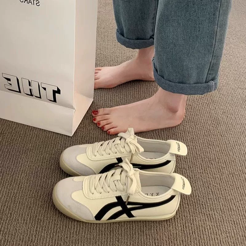 2025 новые популярные туфли на весну-осень, плоские кроссовки, повседневные кроссовки, женские нишевые тренды ins