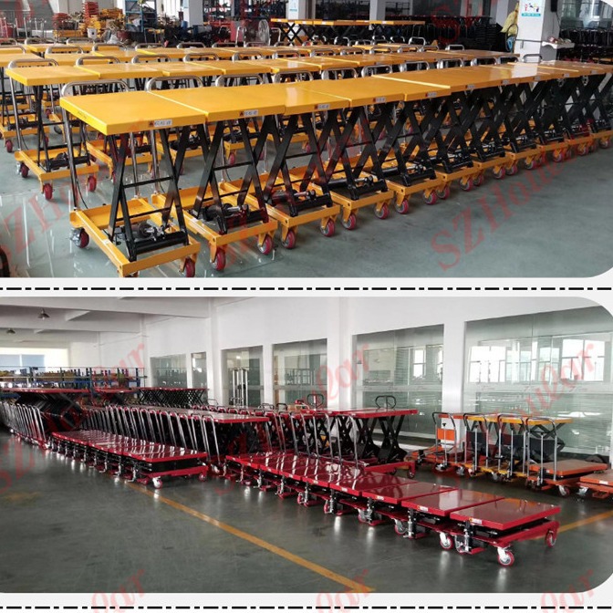 非标液压平台车 手动升降车 移动式液压手推车加滚筒滚珠风情罩