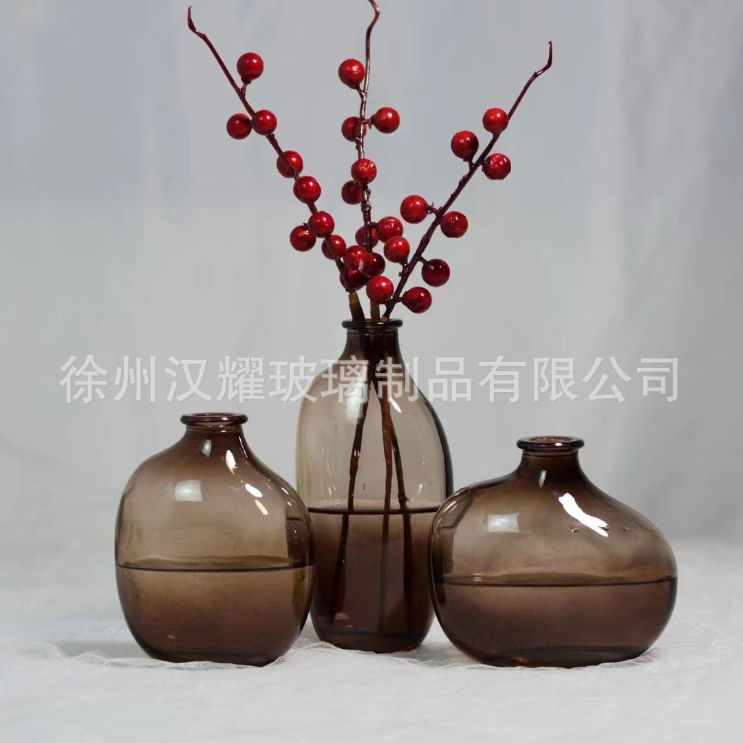 Cross-border Nordic style ins color light luxury simple glass vase high sense living room hydroponic decoration wholesale