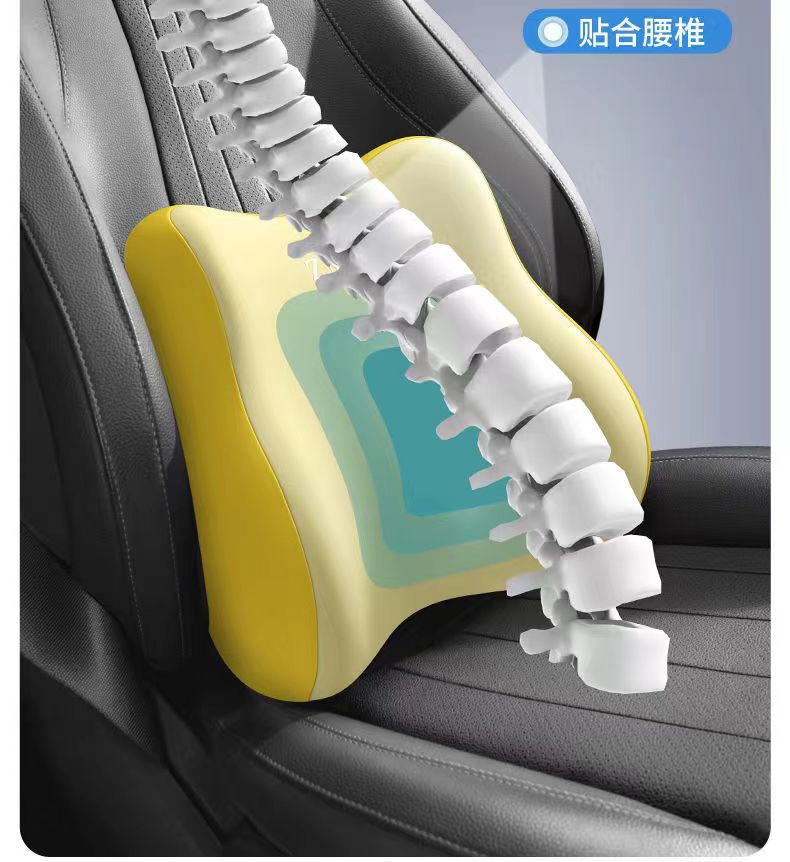 New memory foam car headrest can be customized LOGO headrest lumbar support waist pillow chair lumbar support